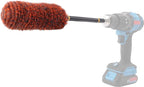 SPTA 1 Pc Soft Microfiber Extended Reach Rim Drill Wheel Brush,Microfibre Wheel Brush with 1 adddtional Drill Adapter for Electric Drill -BRFCD51
