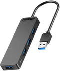 SEWACC USB Hub Ports High-Speed Data Splitter with Auxiliary Power Input Cable for Accessories Supports Dual SSD Compatible with Mouse Keyboard for Desktop Laptop
