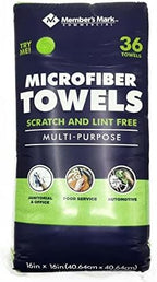 Member's Mark 16" x 16" Microfiber Towels, 36 Count (Green)