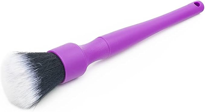 Detail Factory - Synthetic Detailing Brush - Ultra-Soft Bristles, Comfortable Grip and Scratch-Free Cleaning for Exterior, Interior, Emblems, Badges, and Instrument/Guage Panels. (Purple, Long)