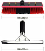 39ft Telescopic Window Cleaning Brush with Squeegee - Water Fed Extendable Pole for Solar Panel and Conservatory Roof Cleaning 30cm Brush Head Efficient Cleaning Tool