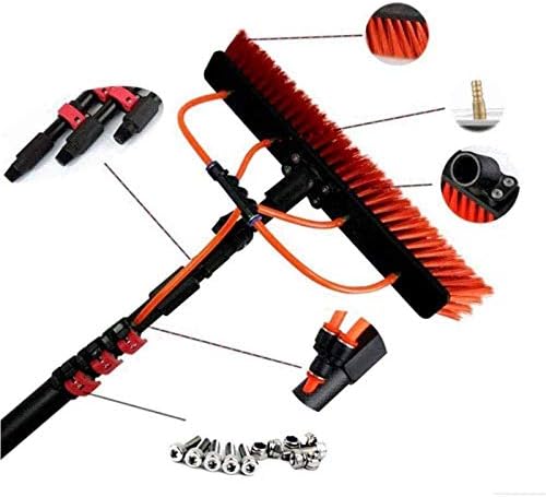 Adjustable Water Fed Window Cleaning Brush Pole 3.6M-11M | Perfect for Caravans, Trucks, Campers, Buses & Home Use | 36FT Extendable Cleaning Tool