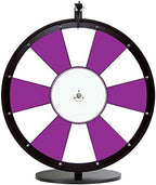 Dual and Triple Color Tabletop Dry Erase Prize Wheel – 24 Inch Desktop Spinning Wheel, Durable Wood, Balanced for Fair Odds, Trade Show Booth Raffle, Fundraiser, Baby Shower (Purple, 24")