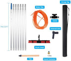 Teles Window Cleaner Kit - Extendable 3-12m Pole with Adjustable Brush Head & 55cm Cleaning Brush for Solar Panels, Conservatories & Roofs - Water Fed System