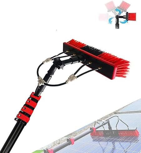 Water Fed Pole Kit for Window Cleaning - 12ft-36ft Telescopic Brush with Car Wash Brush and 20m Water Supply Hose for Home and Commercial Use
