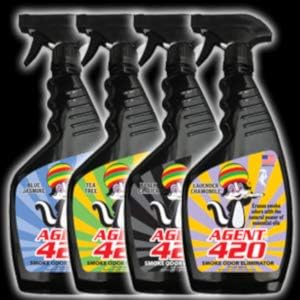 Agent 420 Odor Eliminator Trigger Spray, Lavender, 22 oz — Tea Tree Oil Breaks Down Smoke at the Molecular Level