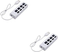 HOMSFOU 2pcs USB Hub Port Independent USB Divider for Easy Device Connectivity Office School Compact Design Built Cable
