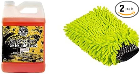 Chemical Guys CWS_104M Car Wash Starter Bundle - Concentrated Bug and Tar Remover Car Wash Soap, 128 oz (1 Gallon) + Green Chenille Wash Mitt (2 Items) Works on Cars, Trucks, SUVs, RVs & More