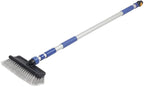 Camco Flow-Through Wash Brush with Push Button Telescoping Handle - Connect to Standard Water Hose to Clean Your Vehicle | Great for RV, Truck Boat and Car Washing - (41960)