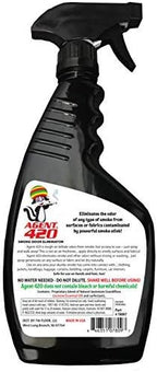 Agent 420 Odor Eliminator Trigger Spray, Jasmine, 22 oz — Tea Tree Oil Breaks Down Smoke at the Molecular Level