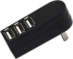 Homoyoyo Mini 3 USB Splitter Rotatable Hub USB 2.0 Data Hub Car USB Port Expander