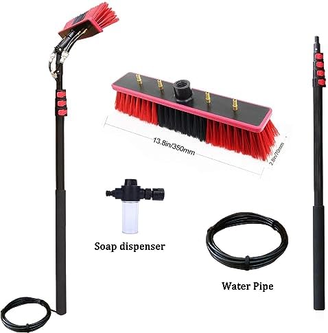 Telescopic Window Cleaning Brush - 3.6-10.8M Water Fed Pole with Soap Dispenser Perfect for Roof & High Window Cleaning Durable & Lightweight Cleaning Equipment