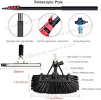 Telescopic Window Cleaning Brush with 3.6-10.8M Extendable Pole Water Fed Cleaner for Conservatory Roof & Solar Panel Cleaning Perfect for High Reach Cleaning Tasks
