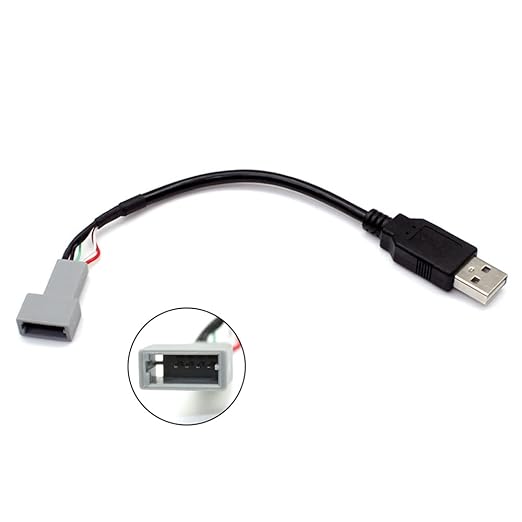 Aftermarket Android Car Radio Stereo 4 Pin Original USB Cable Adapter Cord USB to Female Plug Connector Compatible for KIA Hyundai Tucson Elantra Mistra