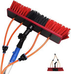 Telescopic Glass Cleaning Brush - 5-12m Extendable Pole for Solar Panel Window and Truck Cleaning - 50cm Brush Head for Efficient Glass Wall Washing