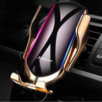 Car Charger Car Mount Phone Holder for iPhone 15 Pro Max 14 Pro Max 15 Pro Max 16 Pro Max Samsung Galaxy Note 10w Fast Charger (Gold)