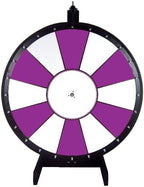 Dual and Triple Color Tabletop Dry Erase Prize Wheel – 30 Inch Desktop Spinning Wheel, Durable Wood, Balanced for Fair Odds, Trade Show Booth Raffle, Fundraiser, Baby Shower (Purple, 36")