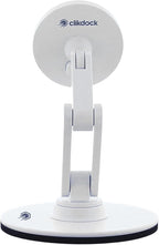 ClikDock Cell Phone Magnetic Wireless Charger Stand, 360° Spin, Aluminum Construction, Compatible with MagSafe Phones for iPhone & Andriod (White)