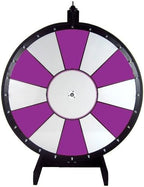 Dual and Triple Color Tabletop Dry Erase Prize Wheel – 30 Inch Desktop Spinning Wheel, Durable Wood, Balanced for Fair Odds, Trade Show Booth Raffle, Fundraiser, Baby Shower (Purple, 30")