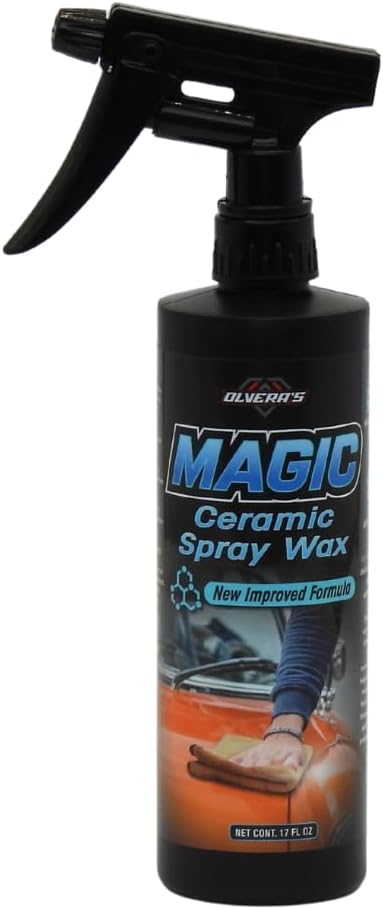 Olvera’s Magic Ceramic Spray Wax – Liquid Ceramic + Carnauba Wax Blend | Deep Mirror Shine, UV Protection & Hydrophobic Coating | Professional Gloss Enhancer for Cars & Trucks