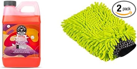 Chemical Guys CWS21564M Car Wash Starter Bundle - Sticky Snowball Ultra Snow Foam Car Wash Soap, 64 oz (.5 Gallon) Cherry Scent + Green Chenille Wash Mitt (2 Items) Works on Cars, Trucks, SUVs, & More