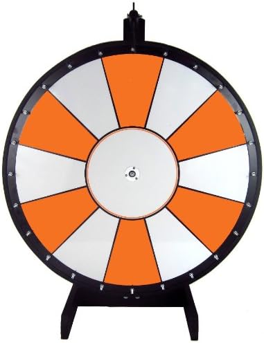 Dual and Triple Color Tabletop Dry Erase Prize Wheel – 30 Inch Desktop Spinning Wheel, Durable Wood, Balanced for Fair Odds, Trade Show Booth Raffle, Fundraiser, Baby Shower (Orange, 30")