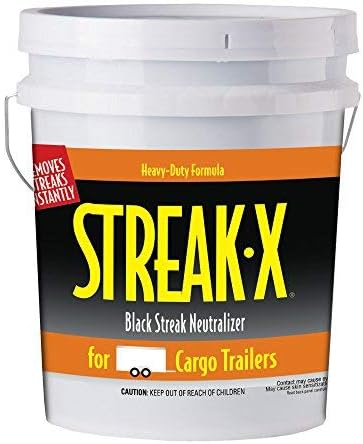 RVTECH Streak-X Cargo + Enclosed Trailers Instant RV Black Streak Remover - Race Hauler Stain Smoke Soot Bird Dropping Sap Brake Dust Tar Pro-Strength Cleaner Wash | 5 Gallon