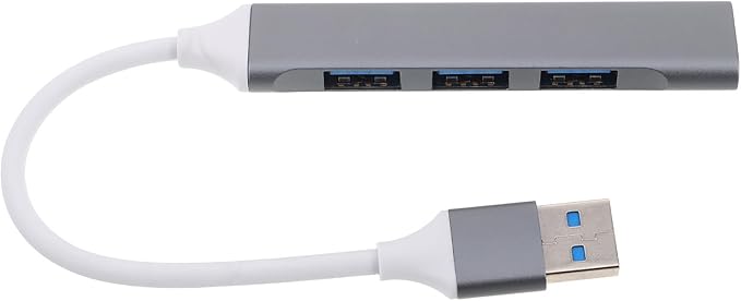 POPETPOP USB Hub Multiport Expander for Laptop and Desktop 4-Port USB 3.0 Hub with Data Transfer Dark Gray for Gaming Accessories and Travel Use
