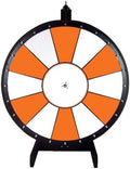 Dual and Triple Color Tabletop Dry Erase Prize Wheel – 36 Inch Desktop Spinning Wheel, Durable Wood, Balanced for Fair Odds, Trade Show Booth Raffle, Fundraiser, Baby Shower (Orange, 36")