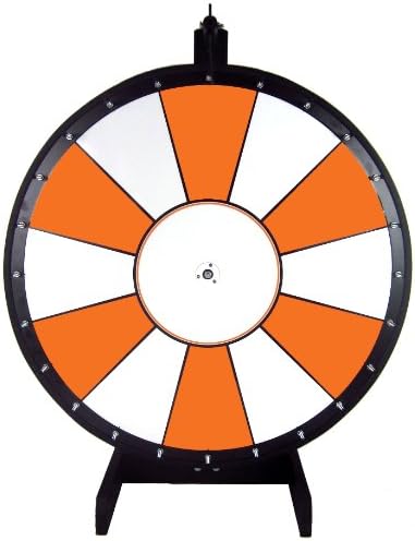 Dual and Triple Color Tabletop Dry Erase Prize Wheel – 36 Inch Desktop Spinning Wheel, Durable Wood, Balanced for Fair Odds, Trade Show Booth Raffle, Fundraiser, Baby Shower (Orange, 36")