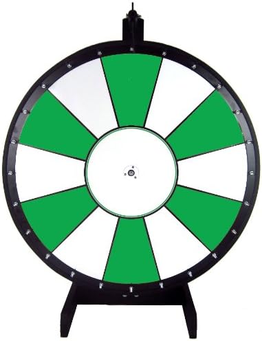 Dual and Triple Color Tabletop Dry Erase Prize Wheel – 36 Inch Desktop Spinning Wheel, Durable Wood, Balanced for Fair Odds, Trade Show Booth Raffle, Fundraiser, Baby Shower (Green, 36")