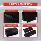 OLG Car Trunk Organizer 50L SUV Bin with (Magnetic Lid) (Faux Leather) (Collapsible Design) - (2 Dividers) (50kg Anti-Slip Hold) Waterproof Storage Box for Cars and Camping