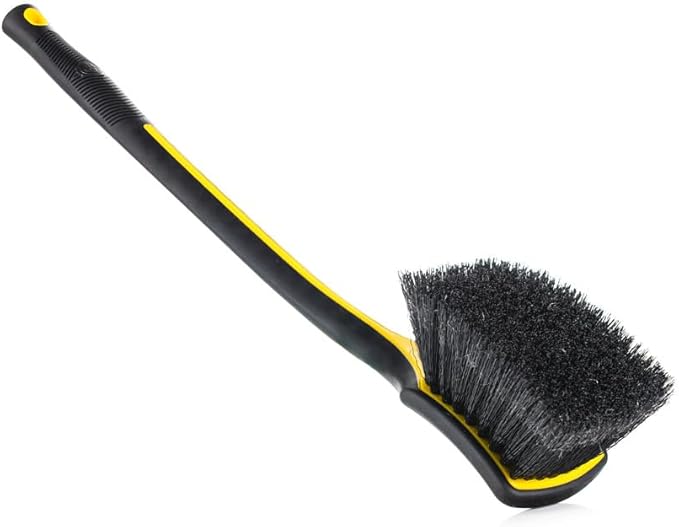 Detail Factory - Fender Well Brush - Ergonomic ProGrip Handle, Stiff Synthetic Bristles, Ergonomic Design, Clean Your Wheel Wells with Ease - Live Wire