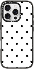CASETiFY Impact Case for iPhone 16 Pro [8.2ft 4X Military Grade Drop Protection/Compatible with Magsafe] - Classic Dottie - Blank Slate - Clear Black