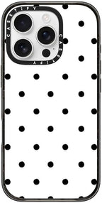 CASETiFY Impact Case for iPhone 16 Pro [8.2ft 4X Military Grade Drop Protection/Compatible with Magsafe] - Classic Dottie - Blank Slate - Clear Black