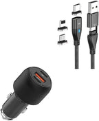 BoxWave Car Charger Compatible with ASUS ROG Ally Z1 Extreme - PD Car Charger Bundle (65W), Power Delivery Cable Car Adapter - Jet Black