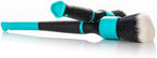 Detail Factory - TriGrip Ultra-Soft Detailing Brush Set - Scratch-Free Cleaning for Exterior, Interior Panels, Emblems, Badges, Gauges, Infotainment Screen - Octane Riptide