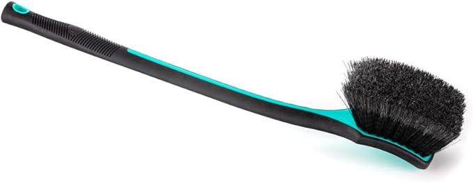 Detail Factory - Fender Well Brush - Ergonomic ProGrip Handle, Stiff Synthetic Bristles, Ergonomic Design, Clean Your Wheel Wells with Ease - Octane Riptide