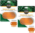 PUREFLOW Cabin Filter Air Freshener with Odor Eliminator – Fits on Most Car, Truck, and SUV Cabin Air Filters - Tropical Peach (Pack of 2)