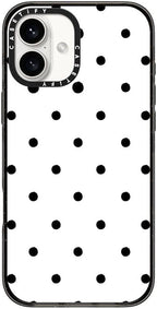 CASETiFY Impact Case for iPhone 16 Plus [8.2ft 4X Military Grade Drop Protection/Compatible with Magsafe] - Classic Dottie - Blank Slate - Clear Black