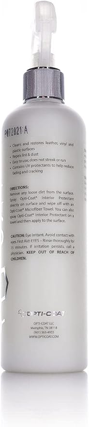OPTI-COAT – Protectant Plus – Clean, Restore, & Protect Leather, Vinyl, & Plastic Surfaces; Natural Matte Finish; Contains a Balance of Cleaners, Penetrating Oils, & UV Inhibitors (16 Fl. Oz.)