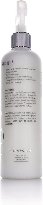 OPTI-COAT – Protectant Plus – Clean, Restore, & Protect Leather, Vinyl, & Plastic Surfaces; Natural Matte Finish; Contains a Balance of Cleaners, Penetrating Oils, & UV Inhibitors (16 Fl. Oz.)
