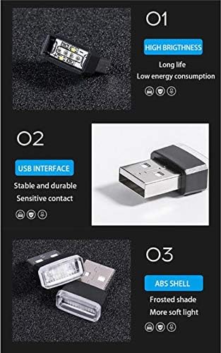 2 Piece Color Ultra USB Plug In Mini LED Car Interior Ambient Lighting Lamp Kit (RED)