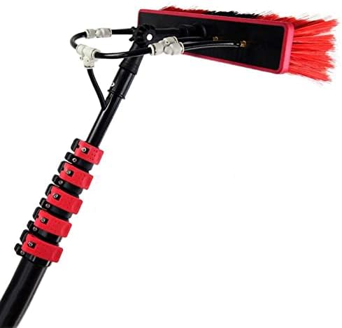 Telescopic Window Cleaning Brush Kit - 3.6-10.8M Extendable Pole with Water Fed System Squeegee Roof & Solar Panel Cleaner for Outdoor Glass & Windows