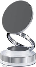 Upgraded adjustable vacuum magnetic car phone holder, strongest suction cup phone holder, 360° foldable car holder, suitable for cars/mirrors/smooth surface, compatible with iPhone and Android (White)