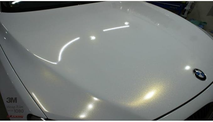3M Car Wrap Roll 2080 Gloss White Gold Sparkle | GP240 | (5ft x 2ft (10 Sq/ft)) | Automotive Vinyl Wrap for Cars - Car Interior Wrap & Exterior | w/Free Instawraps Pro Glove