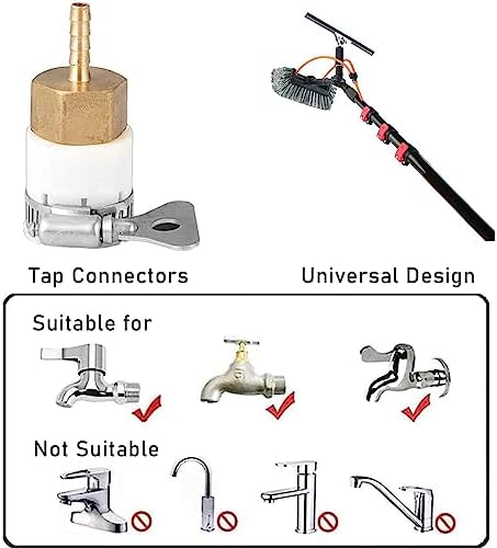 Telescopic Glass Cleaning Brush Kit - 18ft Retractable Pole with Water Inlet for Solar Panel & Window Cleaning - Rotating Brush for Efficient Household Use