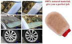 OKAYDA Natural Lambskin Wool Car Wash Mitt Extra Large Size Scratch-Free Sheepskin Wash Mitt