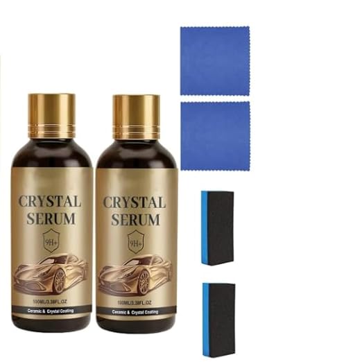 2Pcs PTZ Crystal Serum, Advanced Graphene Ceramic Coating for Cars, Ceramic Car Coating Kit, Long-Lasting Shine & Easy Maintenance