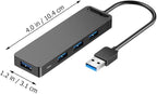 SEWACC USB Hub Ports High-Speed Data Splitter with Auxiliary Power Input Cable for Accessories Supports Dual SSD Compatible with Mouse Keyboard for Desktop Laptop